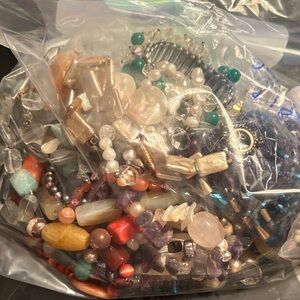 Mixed Gemstone, bone, crystal, glass, pearls